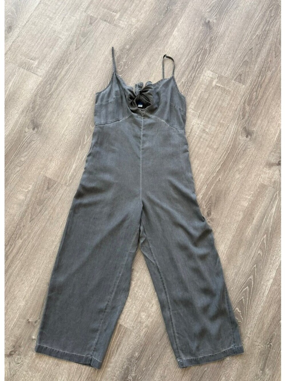 Old Navy Women's Large Gray Sleeveless Wide-Leg Jumpsuit with Tie Front sz L